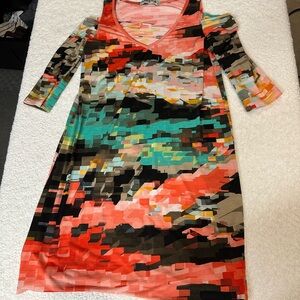 Colorful Abstract Print Women's Dress